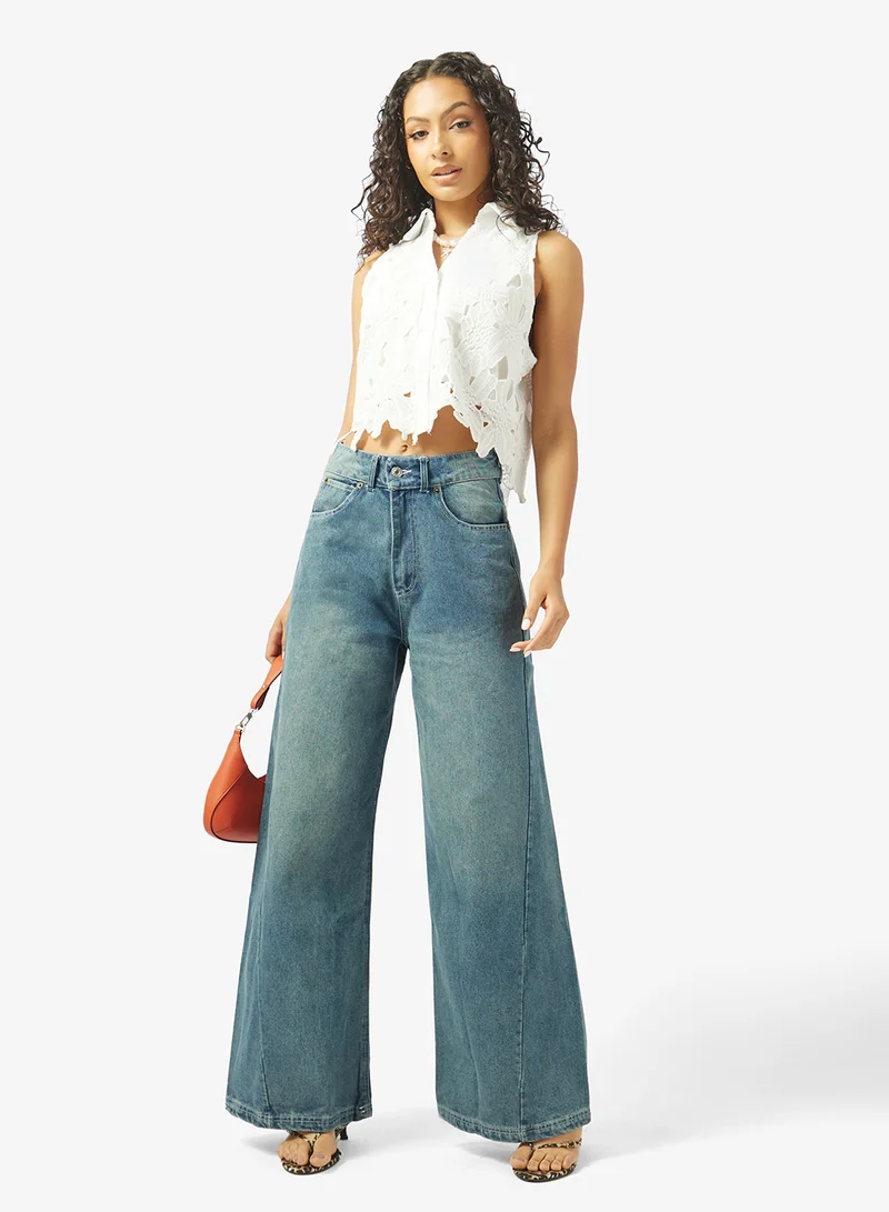 جينجر جينز واسع بخصر متوسط